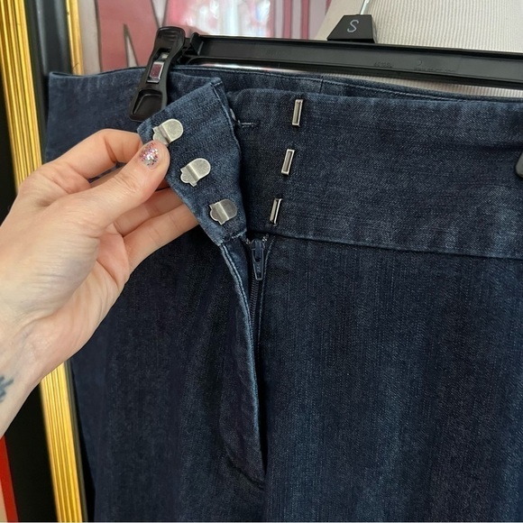 Halogen by Encore Dark Denim Trouser Wide Leg Pants Size 22W - Picture 4 of 6